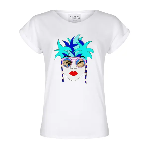 Eli grita women nature white 100% organic cotton t-shirt Clothing cotton top Coveti