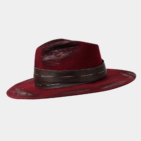 Red rustic felt hat Men hat Coveti