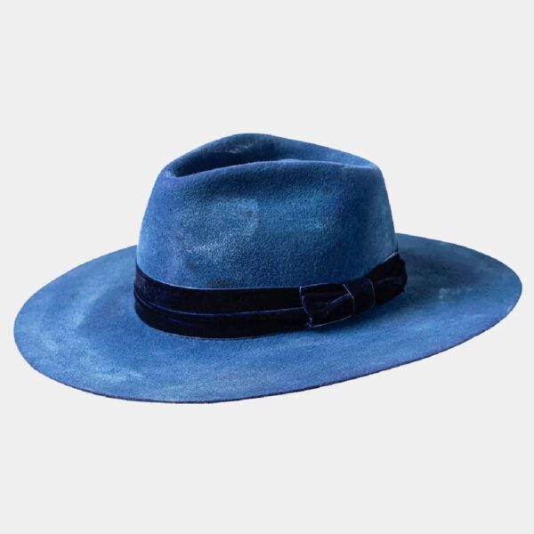 Blue rustic felt hat Men hat Coveti