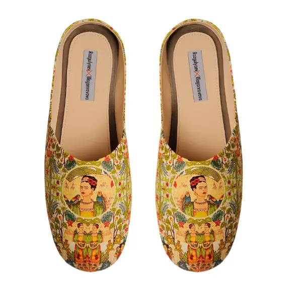 RxB women’s my frida printed leather home slippers Mules fur mules Coveti