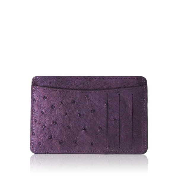 Ostrich Leather Plum Cardholder Accessories Bangkok Bootery Coveti