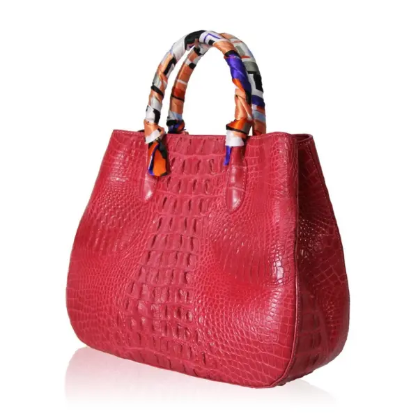 Women’s Red Crocodile Leather Novel Handbag Bags Bangkok Bootery Coveti