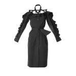 Ruffled black bare shoulder dress Clothing black dress Coveti