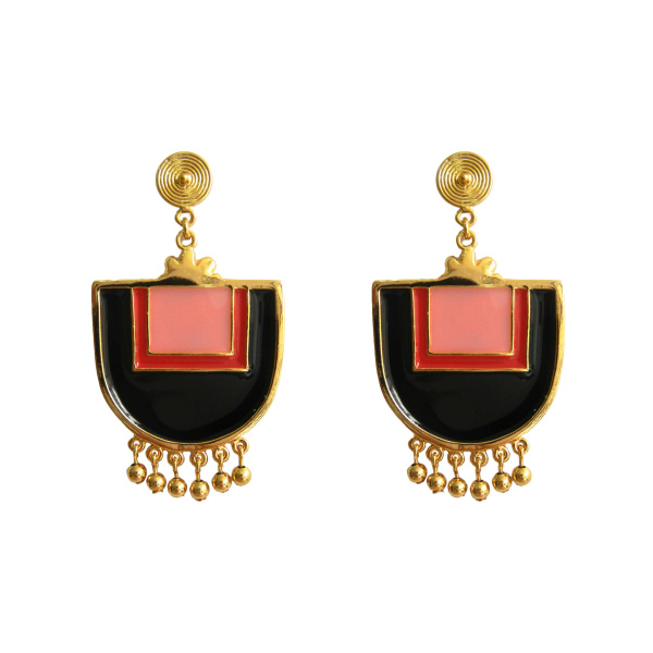 Flor Amazona women’s santo domingo red gold earrings Earrings  Coveti