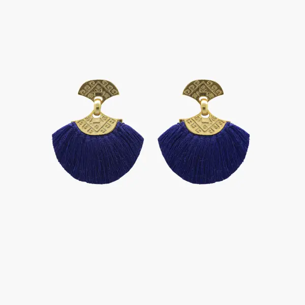 Bronze Royal Blue Threads Stud Earrings Earrings best seller Coveti