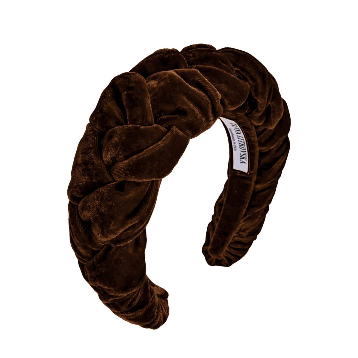 Tanya litkovska Women’s Velvet Headband in Chocolate Accessories black velvet headband Coveti