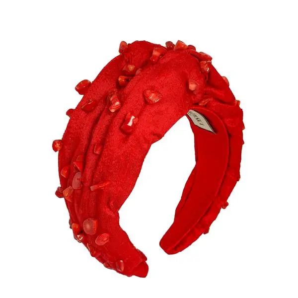 Tanya Litkovska women’s silk turban headband in corals Accessories black velvet headband Coveti