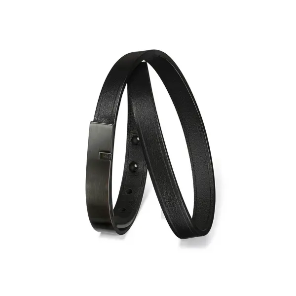 U-Turn Twice Black Bracelet Men  Coveti