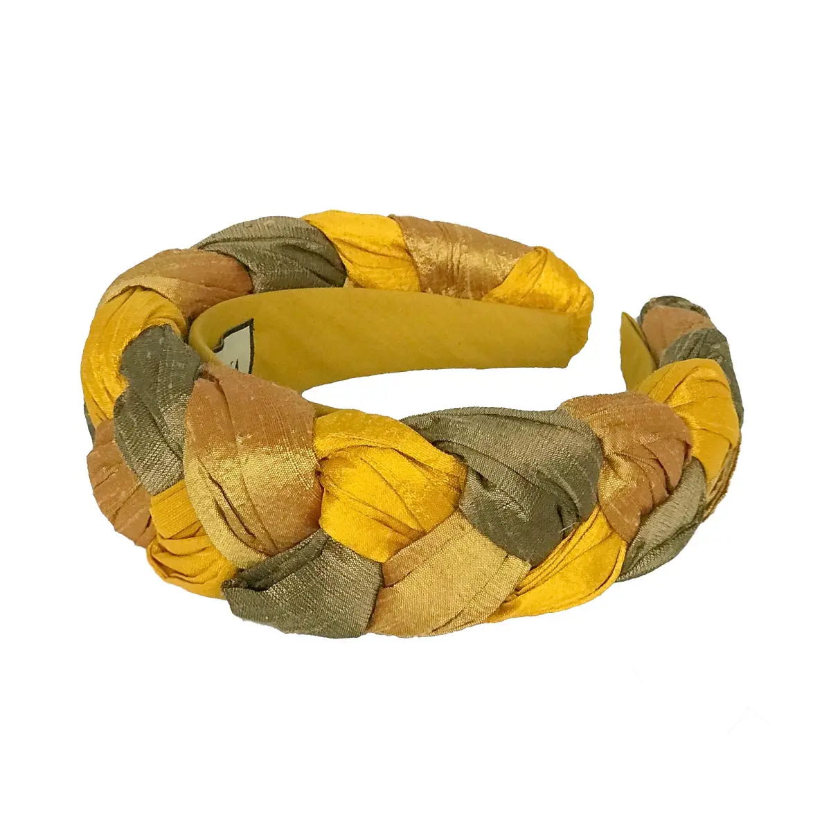 Tanya Litkovska women’s silk braided triple yellow headband Accessories black velvet headband Coveti