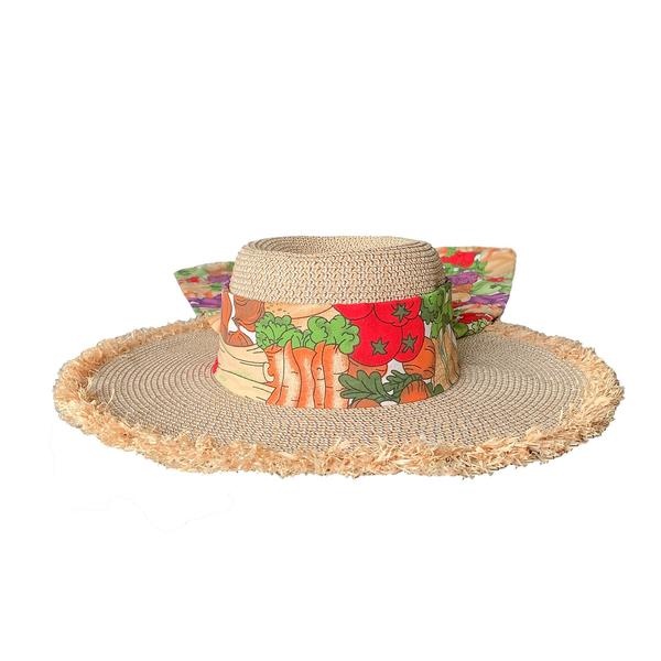 Tanya Litkovska women’s baylie veggie straw hat Accessories black velvet headband Coveti