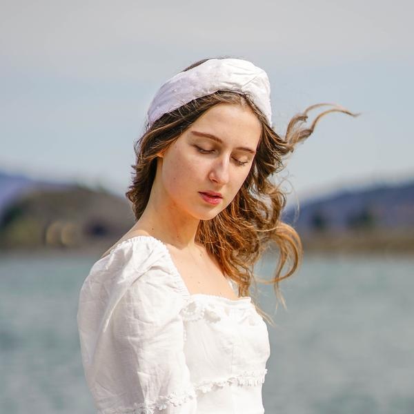 Silk White Turban Headband | Crystal Headband