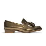 Ecstasy Tassel Leather Loafers Metallic Bronze Loafers shoe Coveti