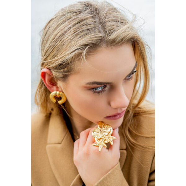 Calamari Ring Jewelry gold plated Coveti