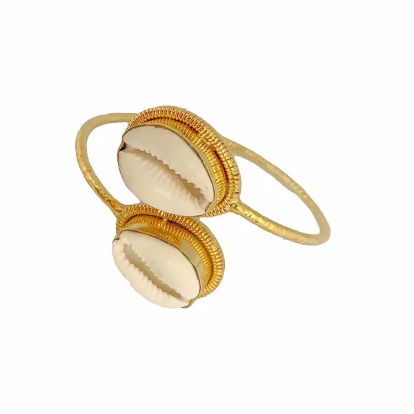 Tanya litkovska Women’s Shell Bangle Bracelet Bracelets black velvet headband Coveti