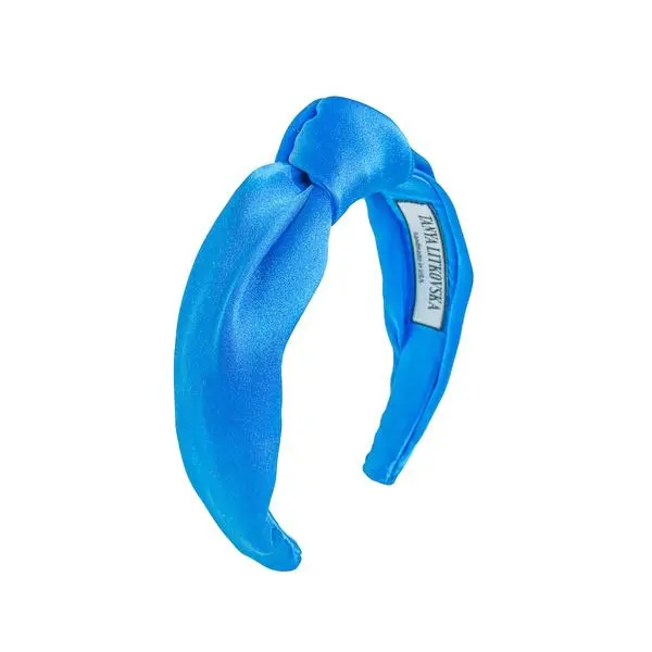 Tanya Litkovska women’s silk light blue knotted headband Accessories black velvet headband Coveti
