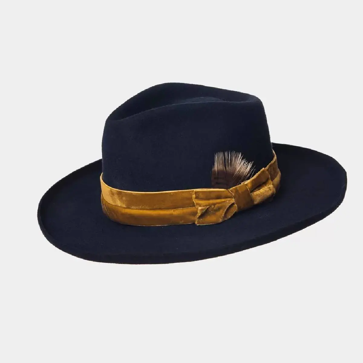 Rustic Hat Velvet  Feathers Men hat Coveti