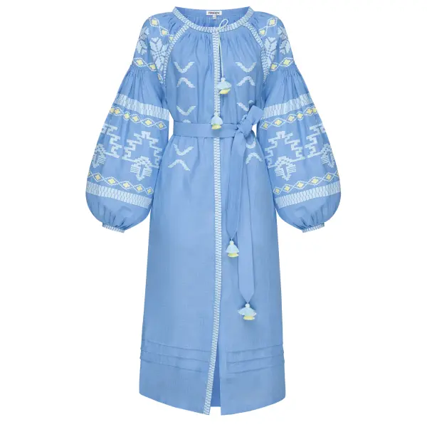 Tina Blue Midi Dress Clothing curated marketplace Coveti