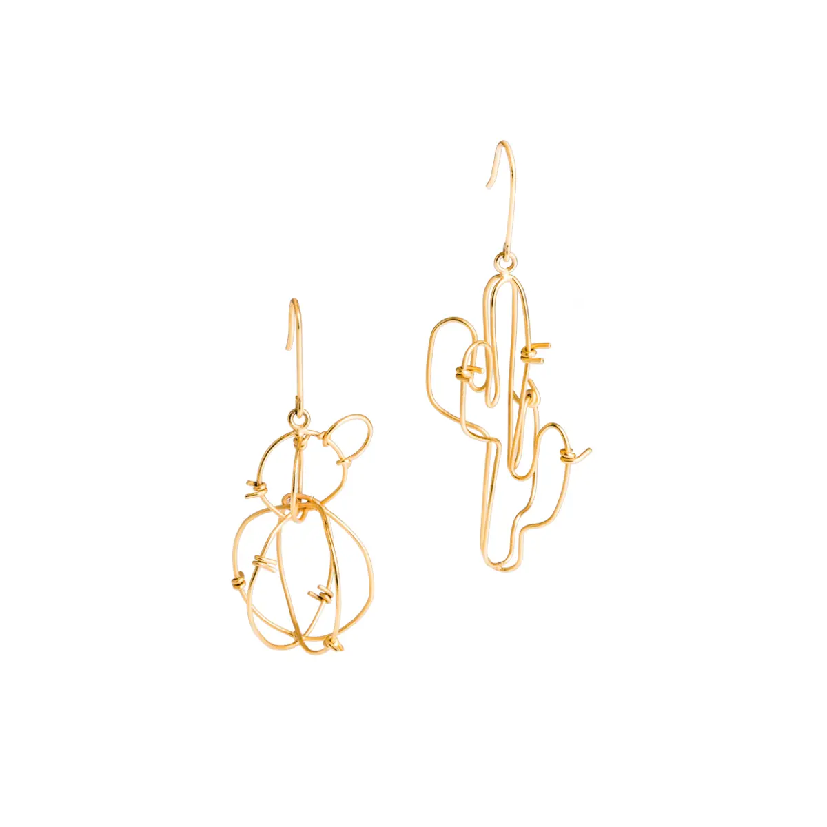 Alejandra de Coss women´s sahuaro gold plated earrings Earrings contemporary jewellery Coveti