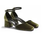 Scarlett Velvet Heels Olive Green Sandals sandal Coveti