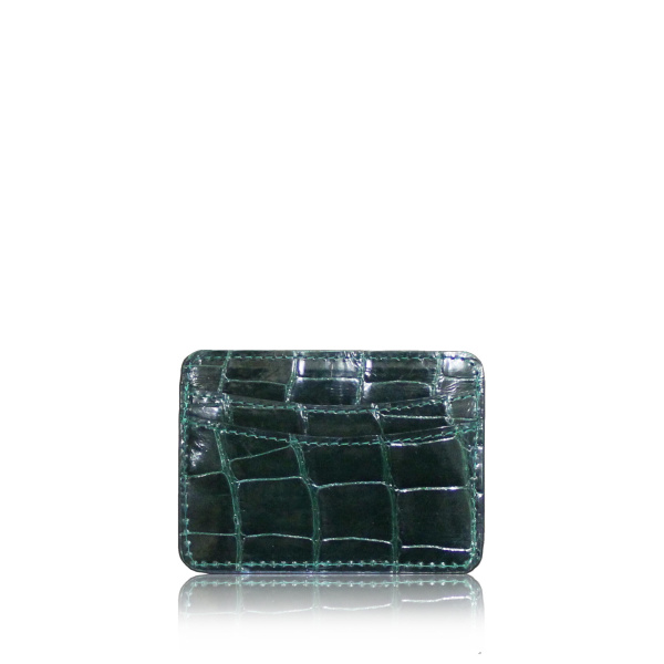 Crocodile Leather Shiny Emerald Cardholder Accessories Bangkok Bootery Coveti