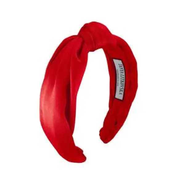 Tanya Litkovska women’s silk knotted red headband Accessories black velvet headband Coveti