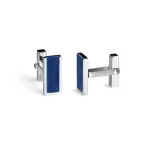 Monogramme Silver Blue Cufflinks Men exclusive Coveti