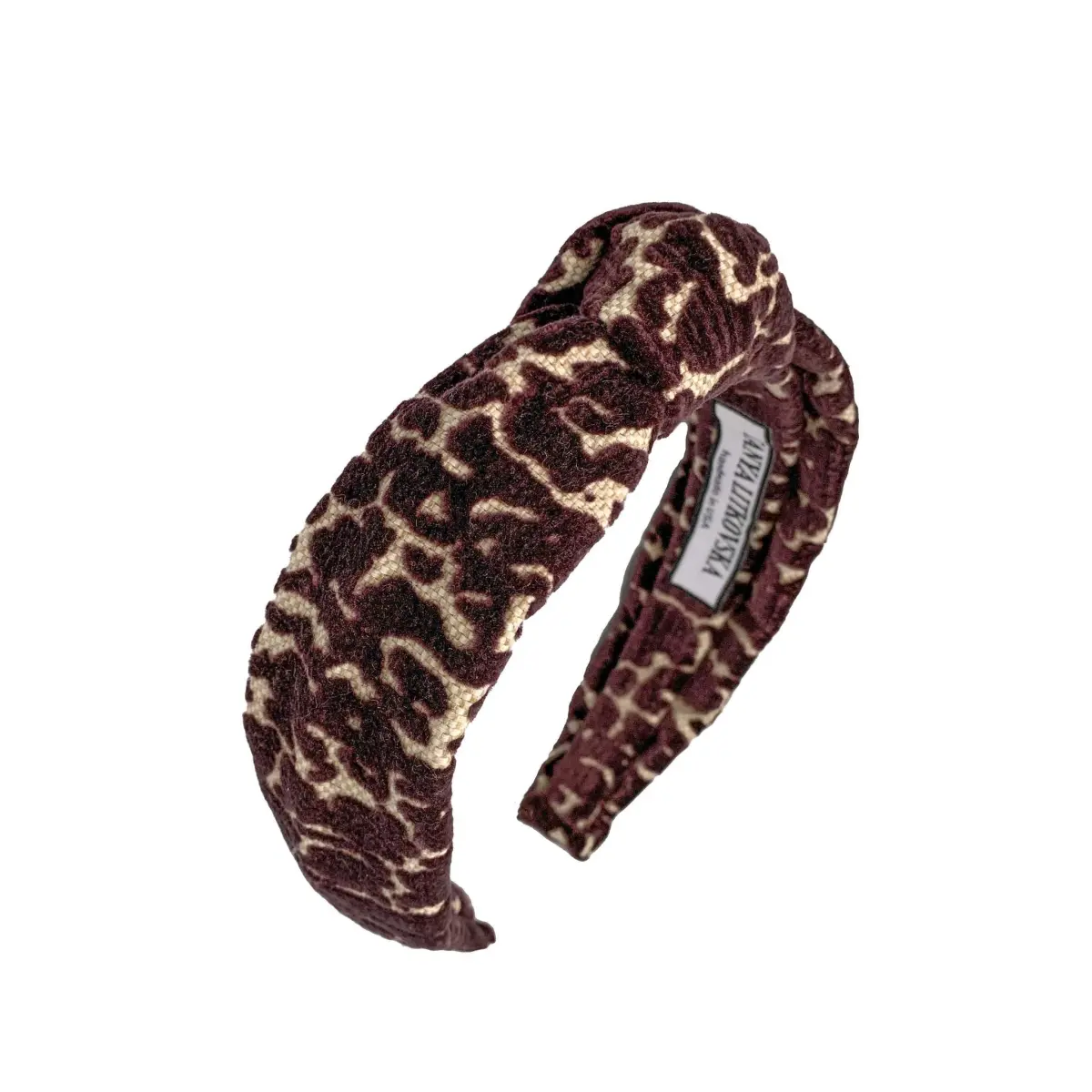 Tanya litkovska Women’s Velvet Headband in Giraffe Brown Accessories black velvet headband Coveti