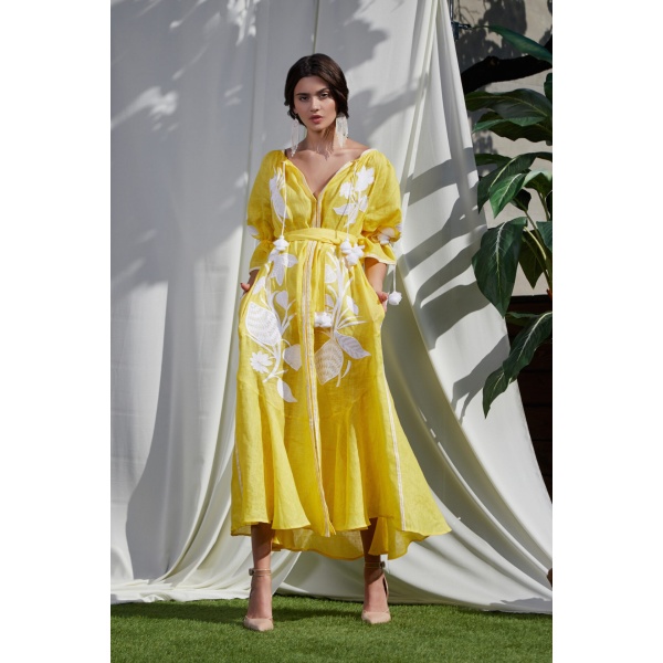 Eden Yellow Maxi Dress Clothing curated marketplace Coveti