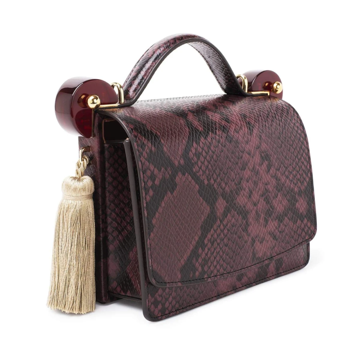 Ritzy python beaded top handle box bag Bags bag Coveti