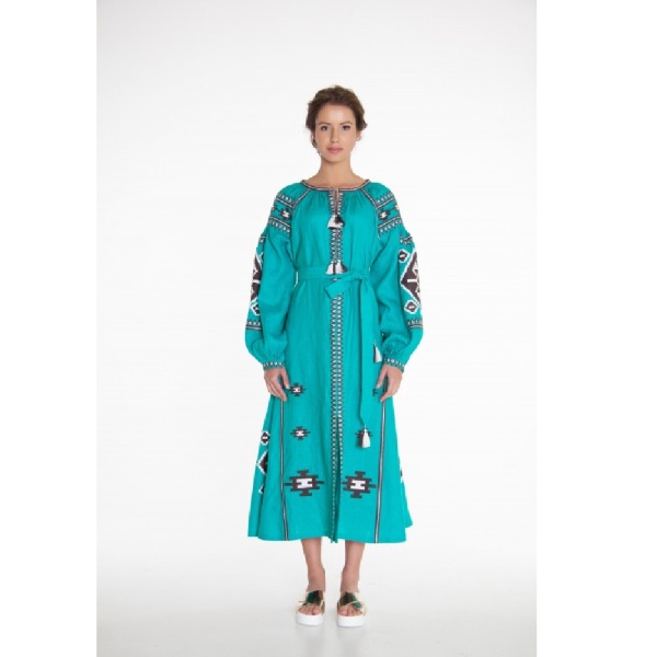 The sky over the carpathians menthol midi dress Clothing curated marketplace Coveti