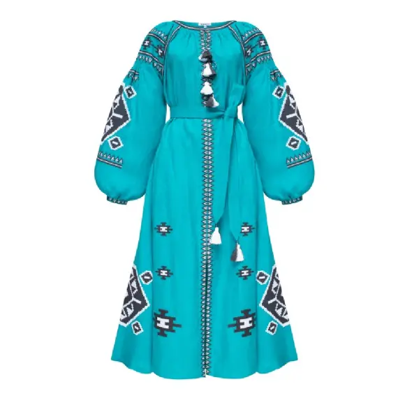 The sky over the carpathians menthol midi dress Clothing curated marketplace Coveti