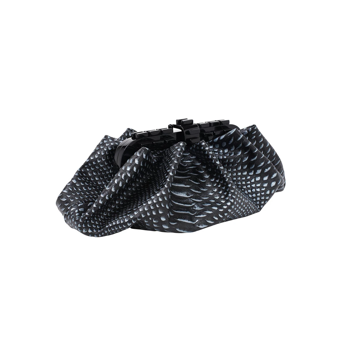 Jerry black embossed snake clutch bag Bags bag Coveti