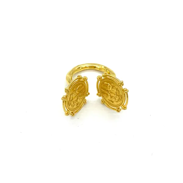 Double coin ring Jewelry curated marketplace Coveti