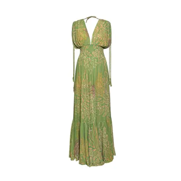 Hortensia green flowers dress – One Size   Coveti