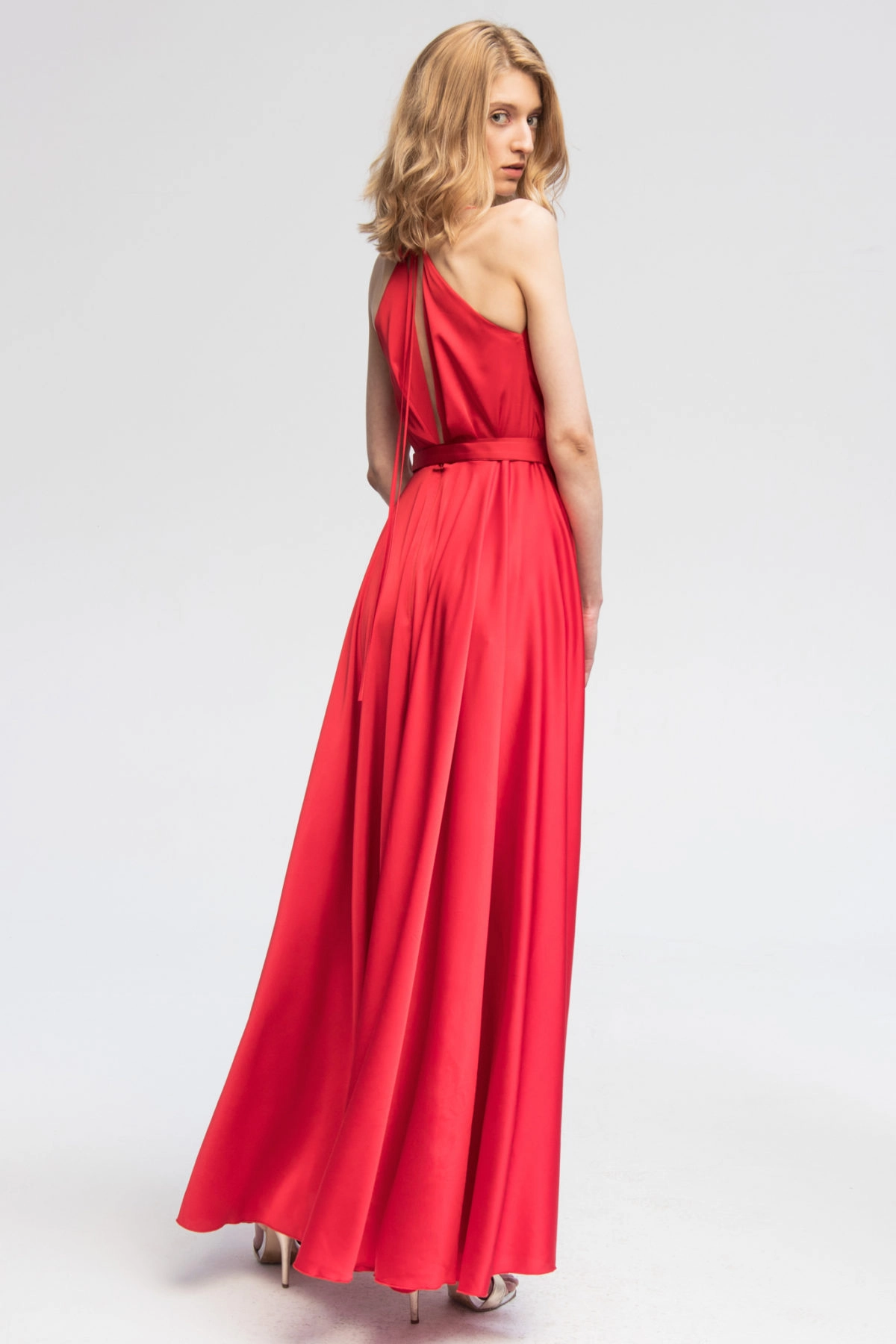 Satin maxi red dress Clothing Angelika Józefczyk Coveti