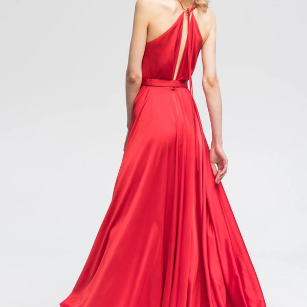 Satin maxi red dress Clothing Angelika Józefczyk Coveti