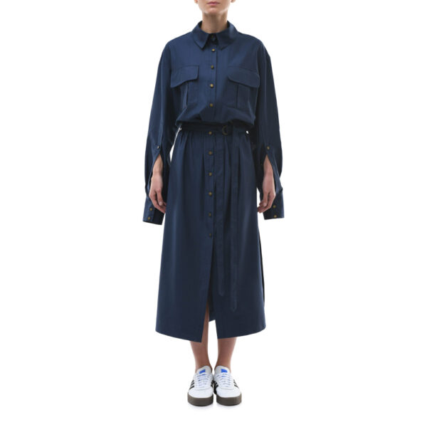 Alexa long blue shirtdress Clothing emerging designer Coveti