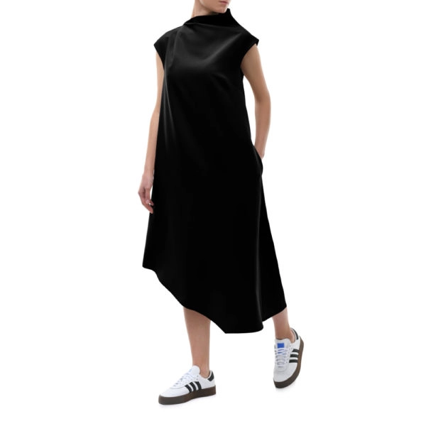 Magda asymmetric black dress Clothing dress Coveti