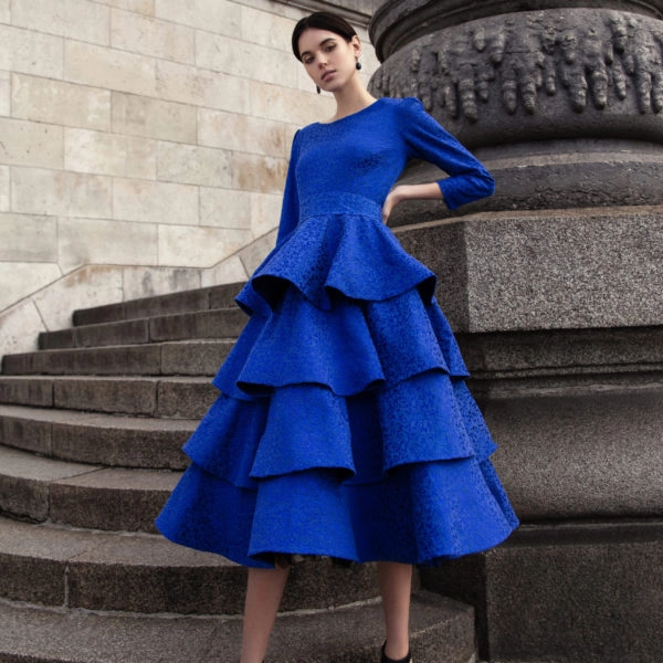 Fabiola matsouri Transformer dress blouse Jacqueline blue Clothing 3/4 Sleeve Coveti