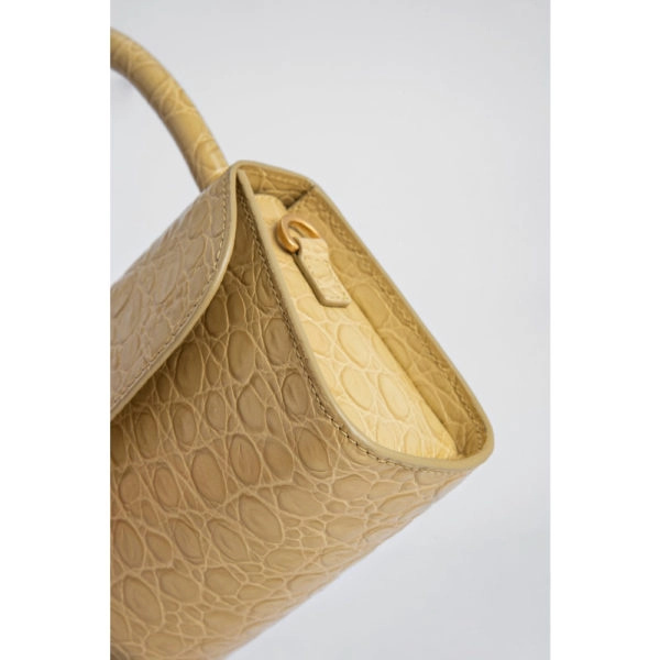 Mini mud circular croco embossed leather bag Bags bag Coveti