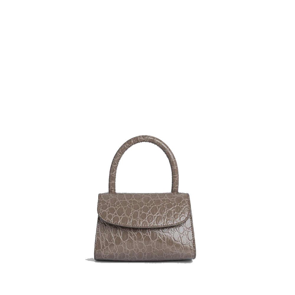 Mini mud circular croco embossed leather bag | Designer Collection | Coveti