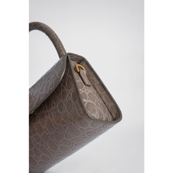 Mini mud circular croco embossed leather bag Bags bag Coveti