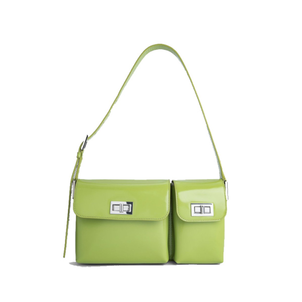 Billy lime green semi patent leather bag Bags bag Coveti