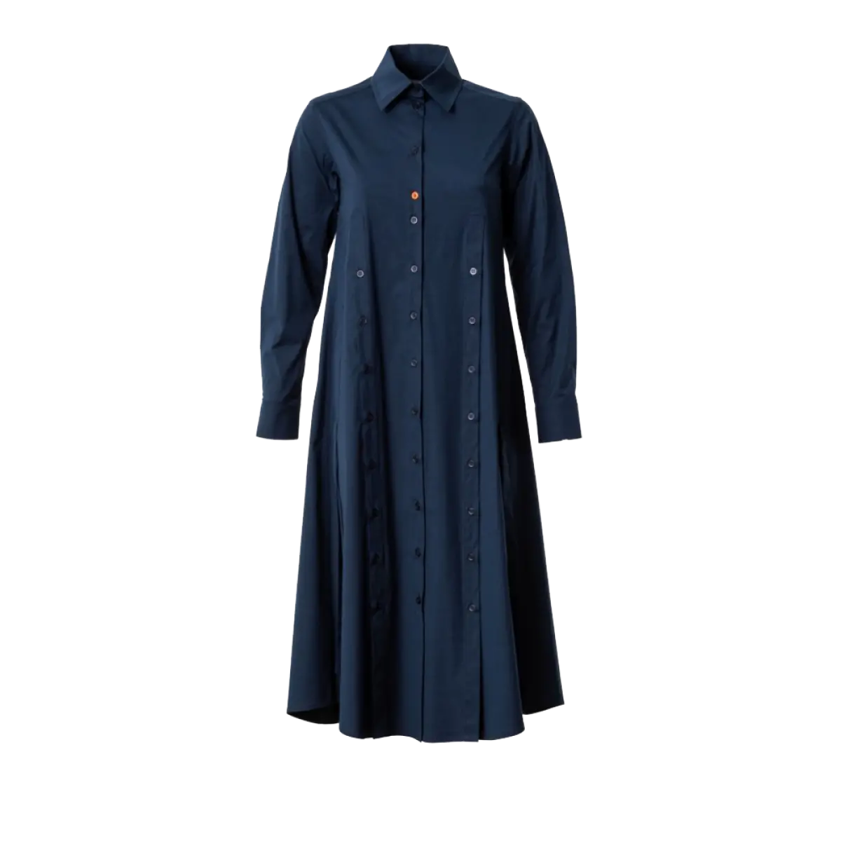 Buttoned slits navy blue shirtdress Clothing curated marketplace Coveti