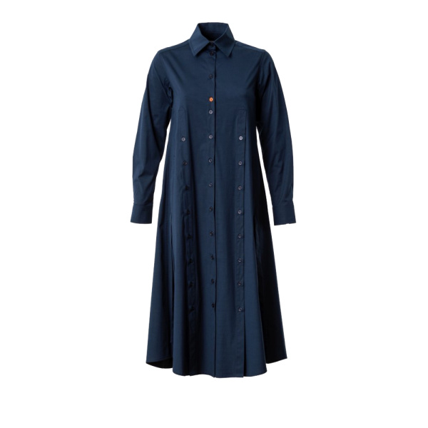 Buttoned slits navy blue shirtdress Clothing curated marketplace Coveti