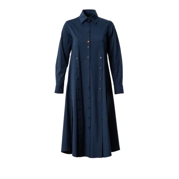 Buttoned slits navy blue shirtdress Clothing curated marketplace Coveti