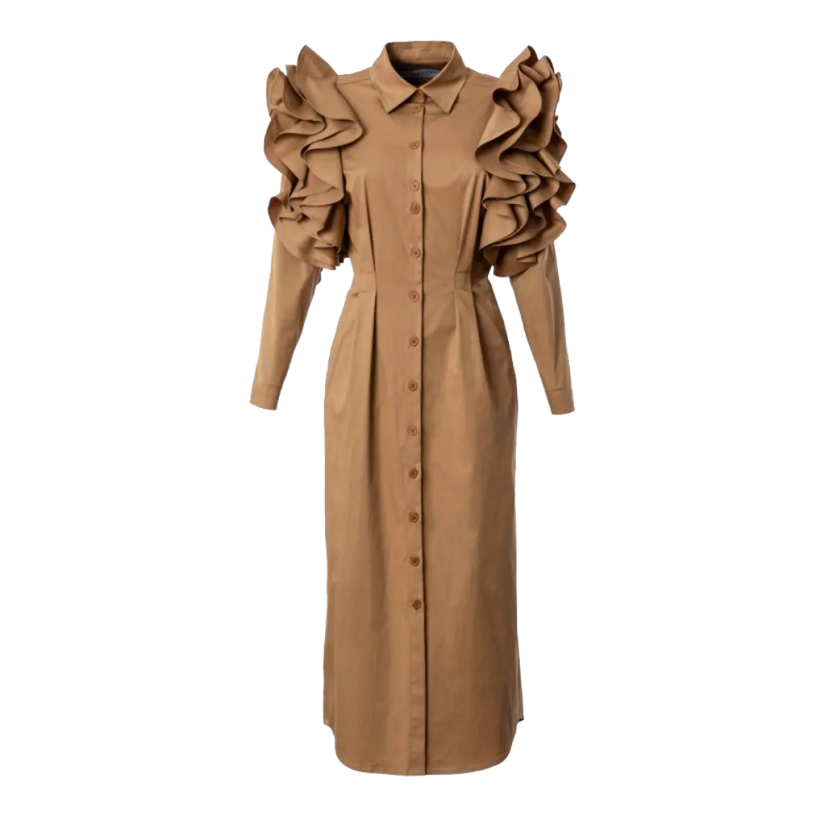 Ruffled shoulders craft dress Clothing curated marketplace Coveti