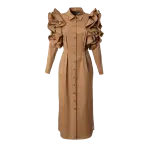 Ruffled shoulders craft dress Clothing curated marketplace Coveti