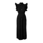 Ruffled no sleeve black dress Clothing curated marketplace Coveti