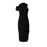 Asymmetric jersey black dress Clothing curated marketplace Coveti